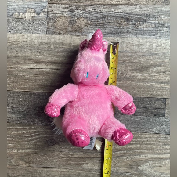 Pink Sparkling Unicorn Sewn Eyes Plush Soft Toy Cuddly - Picture 7 of 7